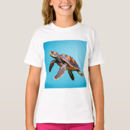 カラフルなウミガメの水中遊泳 Tシャツ