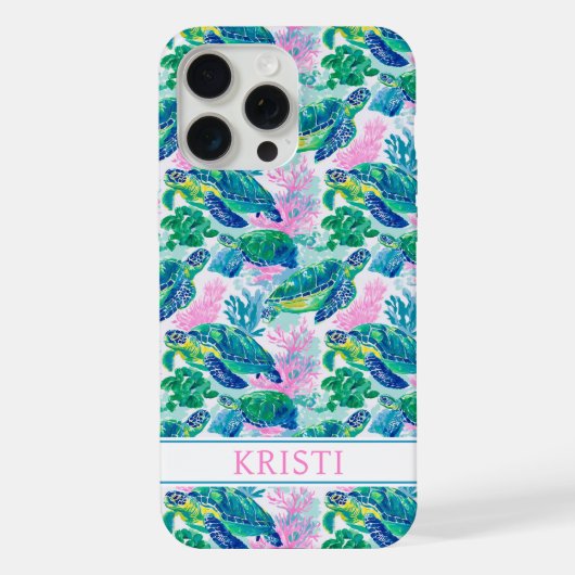 カラフルなウミガメ iPhoneケース (裏面)
