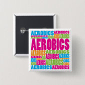カラフルなエアロビクス 缶バッジ (正面&裏面)