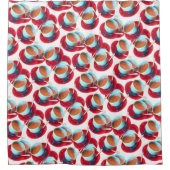 カラフルなエスプレッソのカップ・アンド・ソーサーの写真 シャワーカーテン (正面)