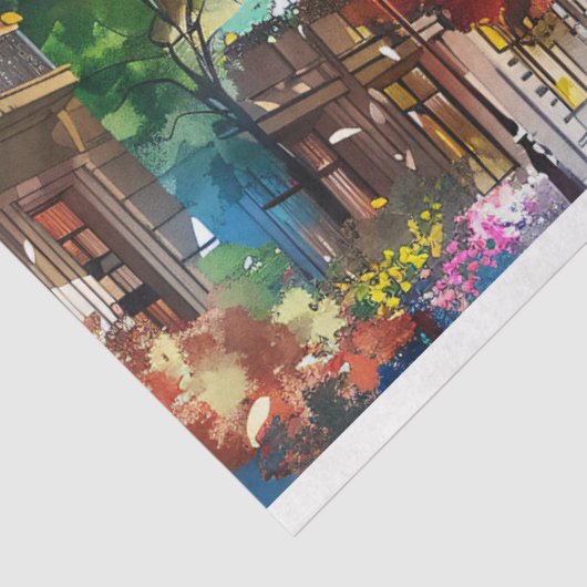 カラフルなエッフェル塔パリウォーターカラーデクページ 薄葉紙 (詳細)