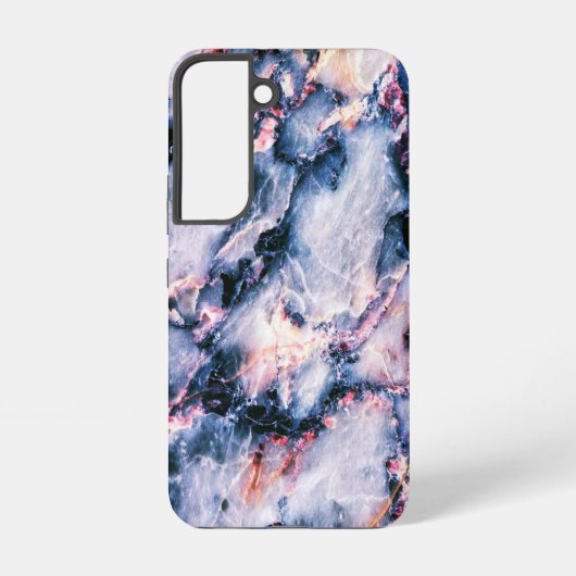 カラフルなエレガントな大理石 白と青とピンク SAMSUNG GALAXYケース (裏面)