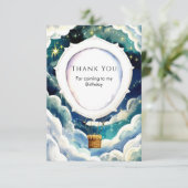 カラフルなエンターテインメント 熱気球の誕生日 サンキューカード (スタンド正面)