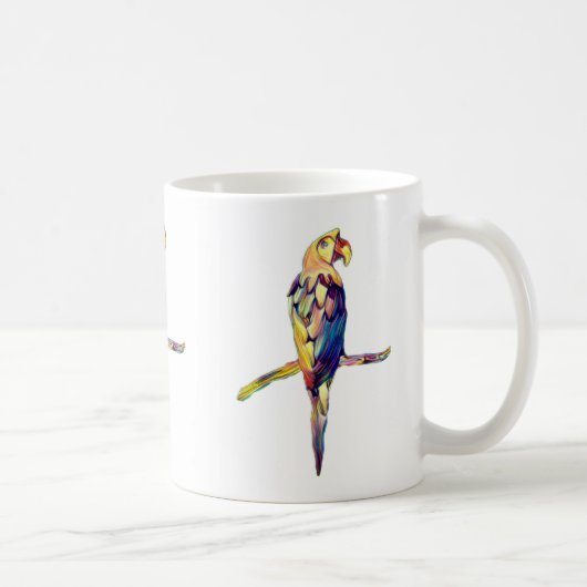 カラフルなオウムのマグカップ コーヒーマグカップ (右)