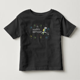 カラフルなオウムの誕生日おめでとう可愛い赤ちゃん トドラーTシャツ