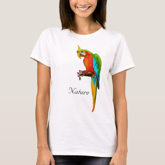カラフルなオウムの鳥Tシャツ Tシャツ (正面)