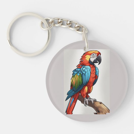 カラフルなオウム🦜 キーホルダー (正面)