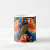 カラフルなオウム コーヒーマグカップ (中央)