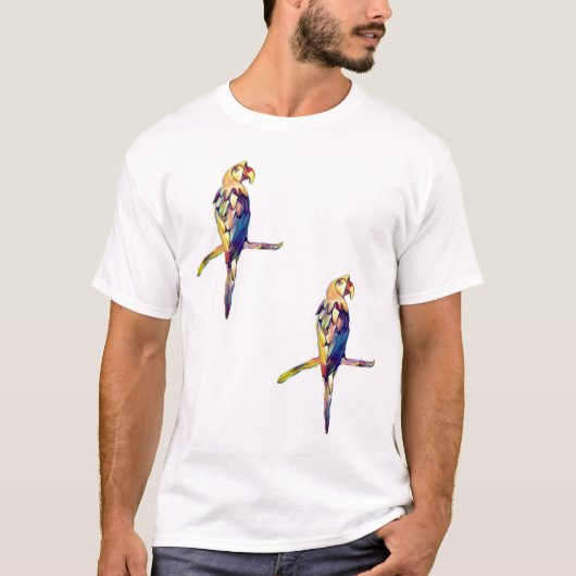 カラフルなオウム メンズTシャツ Tシャツ (正面)