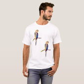 カラフルなオウム メンズTシャツ Tシャツ (正面フル)