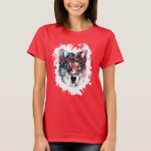 カラフルなオオカミの芸術 Tシャツ (正面)