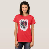 カラフルなオオカミの芸術 Tシャツ (正面フル)