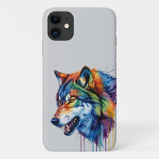 カラフルなオオカミ Case-Mate iPhoneケース (裏面)