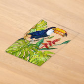 カラフルなオオハシの水彩画 熱帯の鳥 アクリル招待状 (レイダウン)
