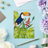 カラフルなオオハシの水彩画 熱帯の鳥 アクリル招待状 (インサイチュ (ウェディング))