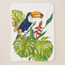 カラフルなオオハシの水彩画 熱帯の鳥
