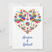 カラフルなオトミ メキシカン ハート 招待状 (裏面)