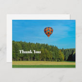 カラフルなオレンジ色の熱気球の写真 感謝 ポストカード (正面/裏面)