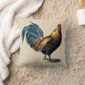 カラフルなオンドリの国の鶏のヴィンテージの写真 クッション (ブランケット)