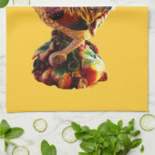 カラフルなオンドリ キッチンタオル (折り畳み)