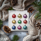 カラフルなオーナメントが特徴のカスタマイズ可能なクリスマスカード シーズンカード