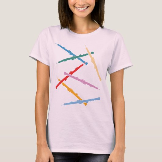 カラフルなオーボエ Tシャツ (正面)