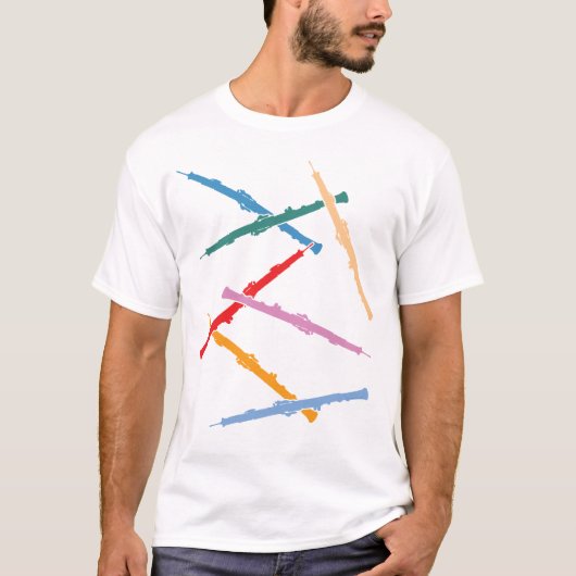 カラフルなオーボエ Tシャツ (正面)