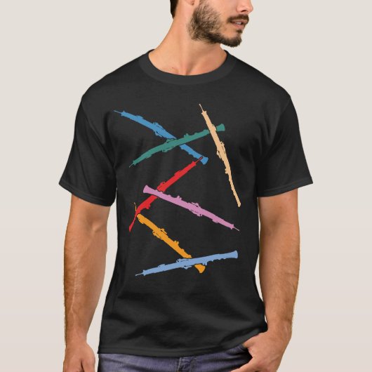 カラフルなオーボエ Tシャツ (正面)