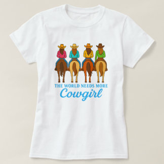 カラフルなカウガールズ ウェスタン バチェロレッテ パーティー Tシャツ