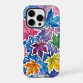 カラフルなカエデの葉のアート iPhoneケース (裏面)