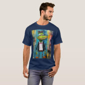 カラフルなカエルの遊び心のあるポップアート両生類 Tシャツ (正面フル)
