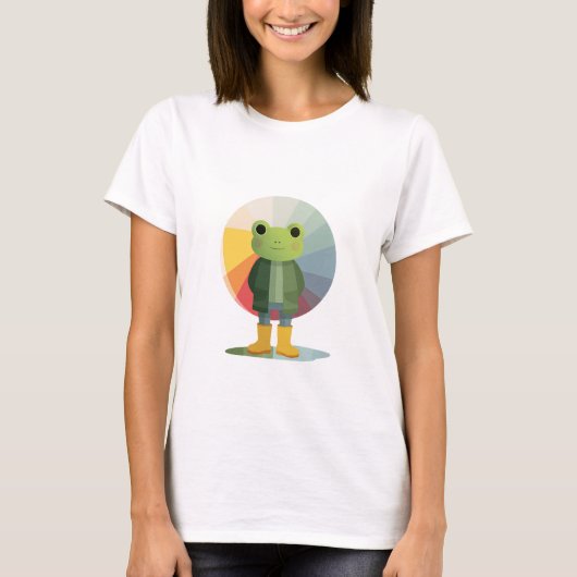カラフルなカエル友達 Tシャツ (正面)