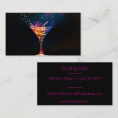 カラフルなカクテルのしぶきの名刺 名刺 (正面/裏面)
