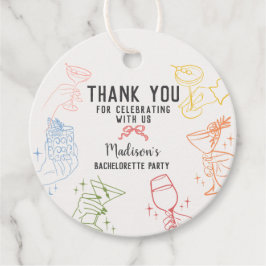 カラフルなカクテルパーティ レトロなハッピーアワー フェイバータグ