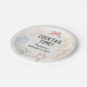 カラフルなカクテルパーティ レトロな独身最後の夜 ペーパープレート (アングル)