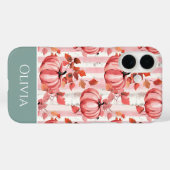 カラフルなカスタムパンプキンと葉っぱのデザイン Case-Mate iPhoneケース (裏面 (横))