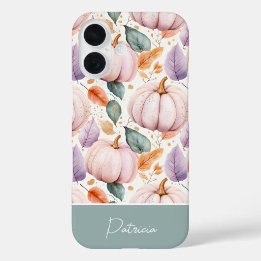 カラフルなカスタムパンプキンと葉っぱのデザイン Case-Mate iPhoneケース (裏面)