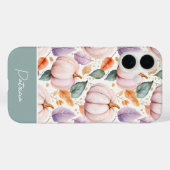 カラフルなカスタムパンプキンと葉っぱのデザイン Case-Mate iPhoneケース (裏面 (横))
