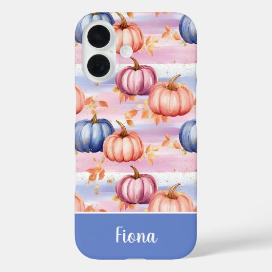 カラフルなカスタムパンプキンandleaves柄 Case-Mate iPhoneケース (裏面)