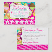 カラフルなカップケーキの報酬の広告宣伝 ロイヤリティカード (正面/裏面)