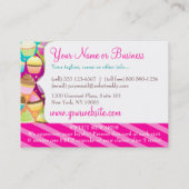 カラフルなカップケーキの報酬の広告宣伝 ロイヤリティカード (裏面)