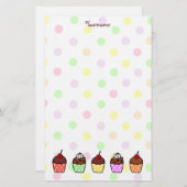 カラフルなカップケーキ 便箋 (正面/裏面)