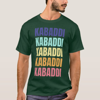 カラフルなカバディのヴィンテージ風スポーツの面白グッズ Tシャツ