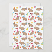 カラフルなカピバラのキュートな子供向けの雨林の誕生日 招待状 (裏面)