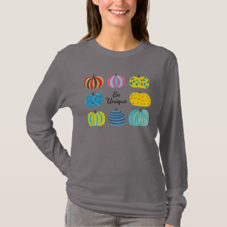 カラフルなカボチャのデザイン Tシャツ