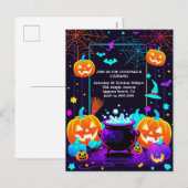 カラフルなカボチャのハロウィン シーズンポストカード (正面/裏面)