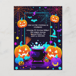 カラフルなカボチャのハロウィン シーズンポストカード