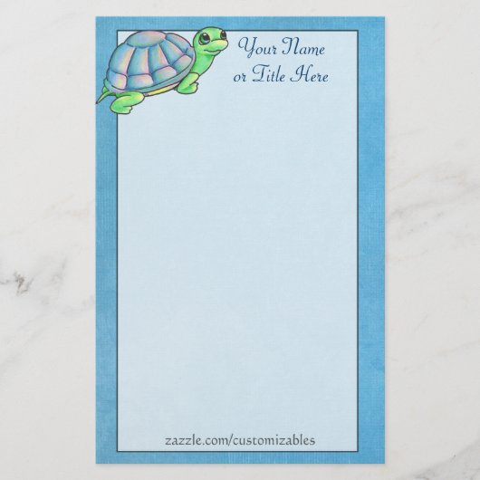 カラフルなカメの文房具 便箋 (正面)