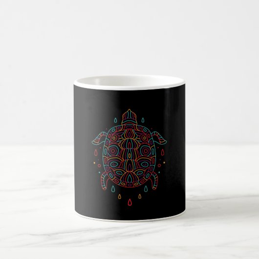 カラフルなカメ コーヒーマグカップ (中央)