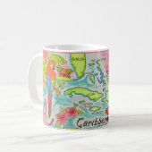 カラフルなカリブ海の島々 イラスト マグカップ (正面左)